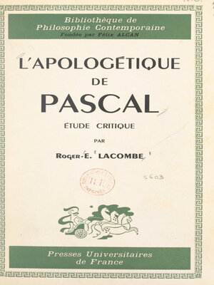cover image of L'apologétique de Pascal